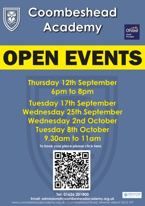 Cbd open days a4 flyer autumn term 2024